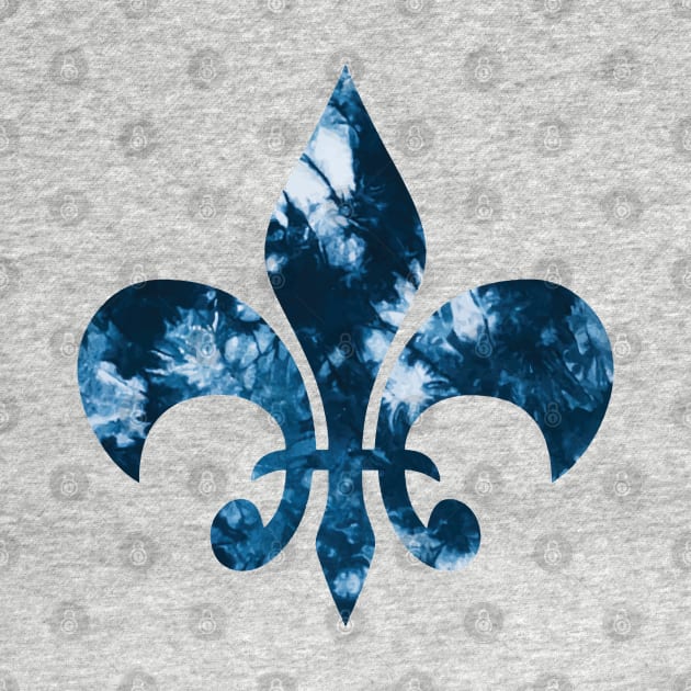 Blue Tie Dye Fleur De Lis by aterkaderk